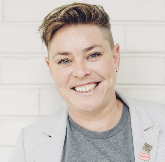 Lauren Foy received a 2019 Amy Large Adult Volunteer of the Year Award for their services to the Gay and Lesbian Rights Lobby NSW